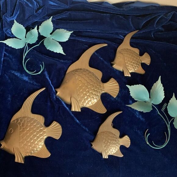 Vintage brass fish set made in India - Picture 7 of 11